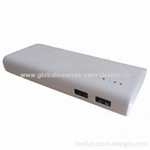 2014 newest power bank with 4 indicators for showing power, maximum capacity of 13,000mAh